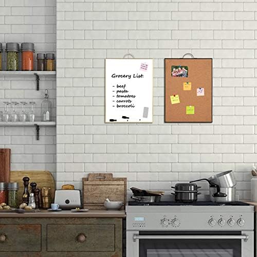 Small Whiteboard Cork-Board Combo for Wall, 2-Board Set, 24"x16" Total