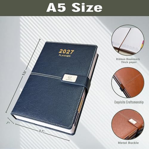 2027 Daily Planner - One Page per Day, 2027 Hourly Daily Calendar Book