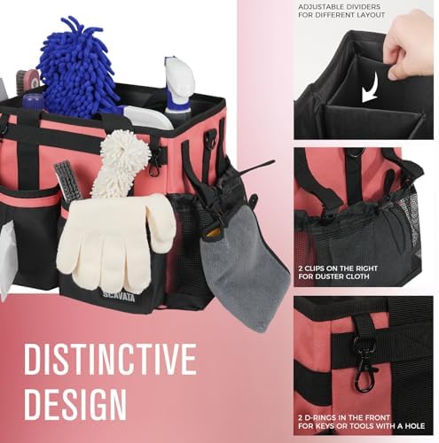SCAVATA Compact Wearable Cleaning Caddy with Handle & Shoulder Straps