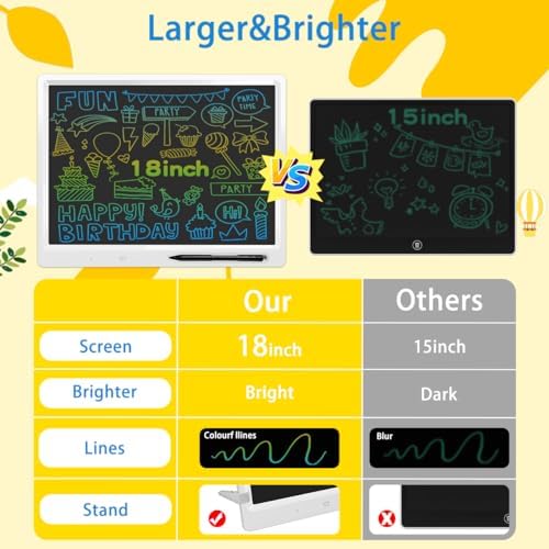 18 Inch LCD Writing Tablet Large Drawing Board with Ruler