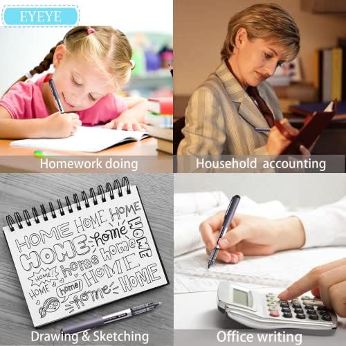EYEYE Black Pens Pack of 12, 0.5mm Extra Fine Point Roller Ball Pen | Quick Drying Liquid Ink Rollerball Pen, Fine Point Smooth Writing Pen for Journaling Office Supplies Back to School Essential