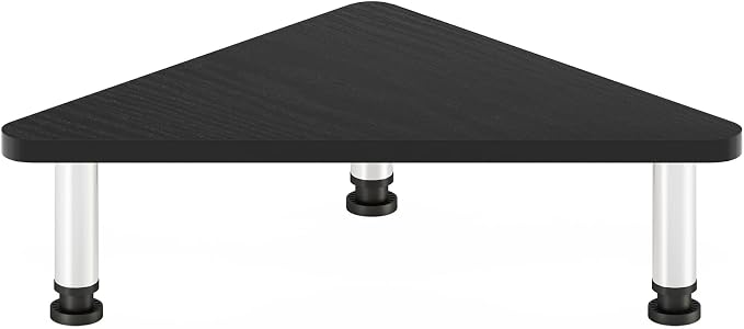 Furinno Turn-N-Tube Corner Monitor Riser Stand with Stainless Steel Tubes, Americano