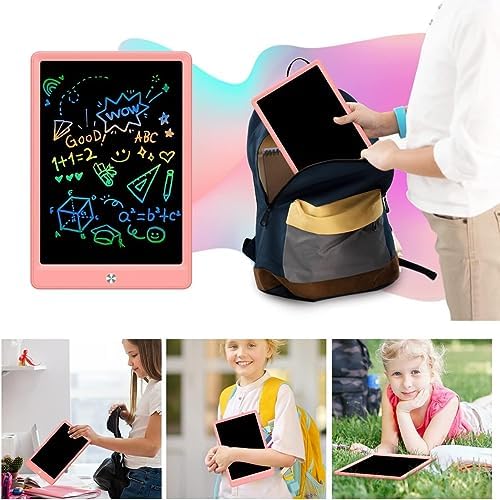 BUKEBU LCD Writing Tablet,10.5 inch Colorful Doodle Board for Kids Pink