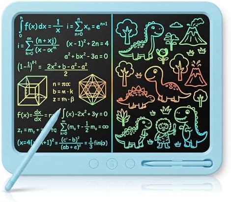 19 Inch LCD Writing Tablet with Split-Screen Partial Erase, Extra Large Drawing Pad with 3 Erase Buttons (Left/Right/Full), Giant Electronic Doodle Board for Kids Adults Home Office (Blue)