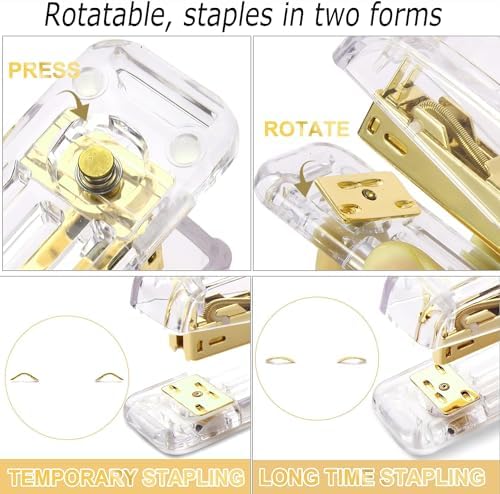 Gawsey Gold Desk Organizers and Accessories with Desk Organizer 360° Rotating Pen Holder and Office Supplies, Cute Stationery Supplies Set
