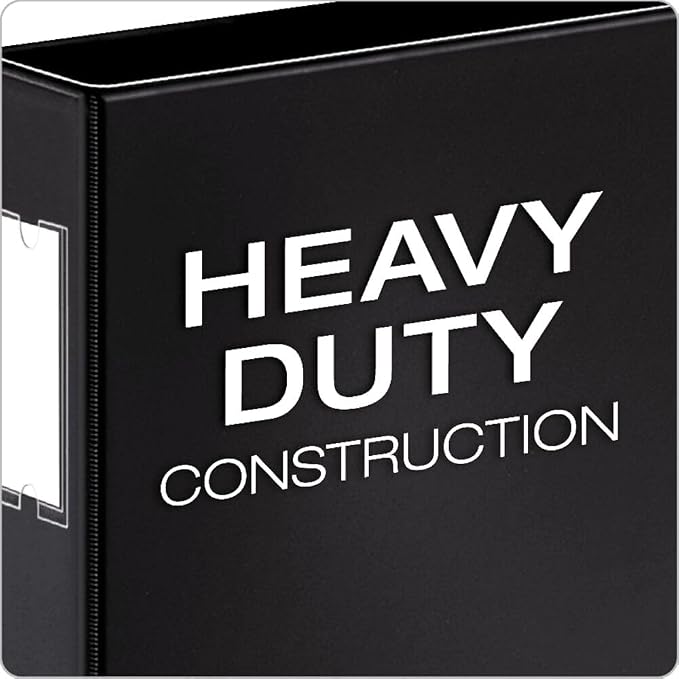 Cardinal 12112 D-Ring Reference Binder, HVY-Duty, 1-Inch Cap.,11-Inch x17-Inch, BK
