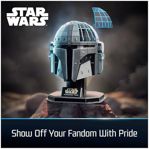 4D Build, Star Wars Mandalorian Helmet 3D Model Kit, Star Wars Collectibles & Desk Decor, Adult Puzzle, Building Toys, 3D Puzzles for Adults & Teens, 88 Pieces, Gift Ideas for Ages 12 & Up