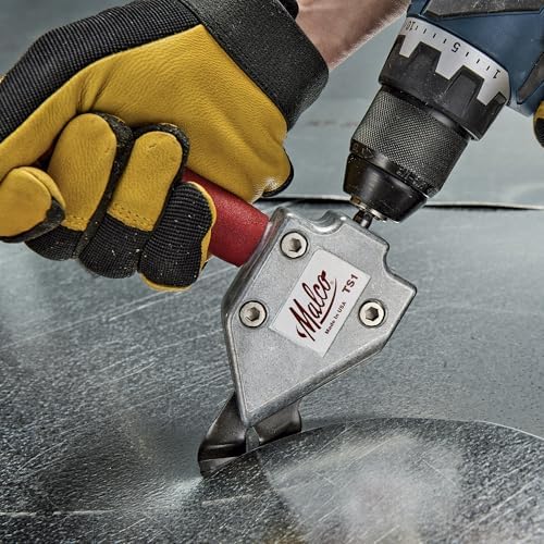 Malco TS1 TurboShear 20 Gauge Capacity Sheet Metal Cutting Attachment, Drill & Impact Driver Compatible,