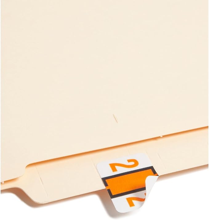 Smead BCCRN Bar-Style Color-Coded Numeric Label, 2, Label Roll, Light Orange, 500 Labels per Roll (67372)
