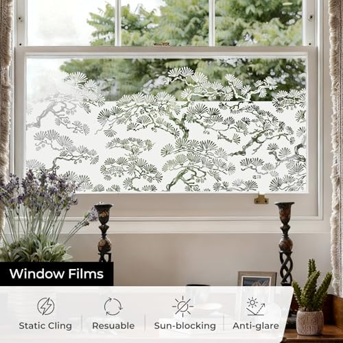 ADD.HERES Stained Glass Window Film, Window Film Decorative, 17.5 x 78.7 in