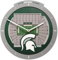 YouTheFan NCAA Michigan State Spartans StadiumView 3D Wall Clock