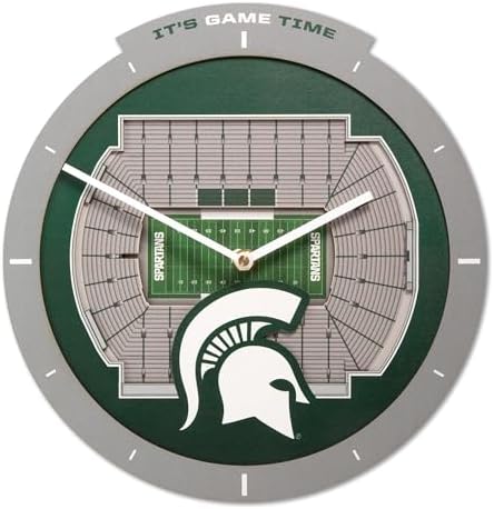 YouTheFan NCAA Michigan State Spartans StadiumView 3D Wall Clock