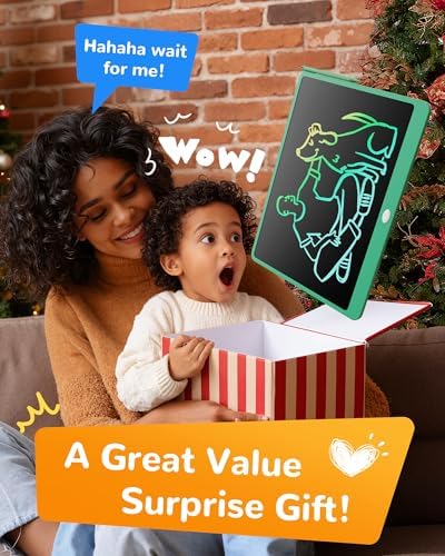 KOKODI LCD Writing Tablet, 16 Inch Colorful Toddler Doodle Board Drawing Tablet, Erasable Reusable Electronic Drawing Pads, Educational and Learning Toy for 3-6 Years Old Boy and Girls(Green)