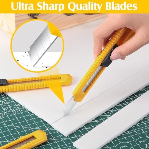 200 Pcs Box Cutter Retractable 18mm Blade for Office Craft Home