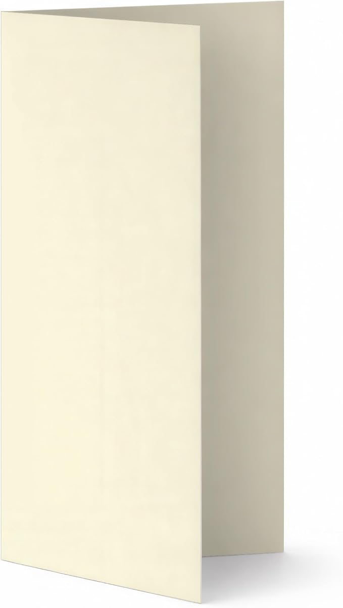 100 Sheets Natural Cream 8.5" x 11" Scored Cardstock Paper – Folds to 4.25" x 11" – Menu & Program Paper – Inkjet & Laser Printer Compatible – Made in USA