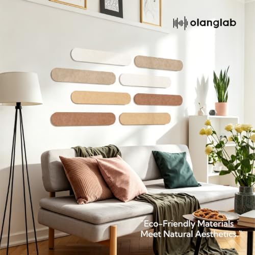 Olanglab Felt Bulletin Board Strips 4-Pack 24"x16" with 50 Pins, Caramel