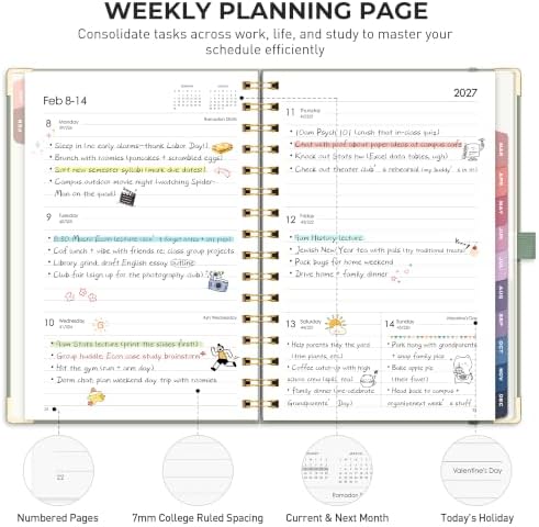 RETTACY 2027 Planner, Weekly and Monthly, A5 Size (5.7" x 8.3")