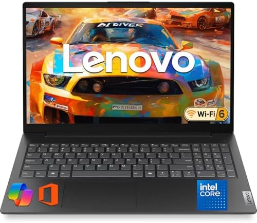 Lenovo 2026 V15 Slim Laptop | 15.6" Anti-Glare FHD Display | Intel Powerful Quad-Core Processor | 8GB DDR5 RAM | 256GB SSD | Wi-Fi 6 | RJ45 Ethernet | Long Battery Life | Win 11 Pro | MS 365 Web