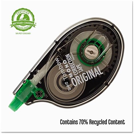 Tombow 68620 MONO Correction Tape, Non-Refillable, 1/6" x 394", White Tape
