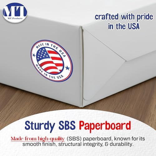 MT Products White Chocolate Covered Strawberry Boxes - 12" x 8" x 2.25" (Pack of 200) Auto Pop-Up Bakery Boxes with Window - Made in USA