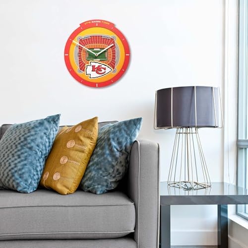 YouTheFan NFL Kansas City Chiefs StadiumView 3D Wall Clock