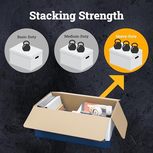 Bankers Box 12-Pack String & Button Heavy-Duty File Box, Letter, FastFold
