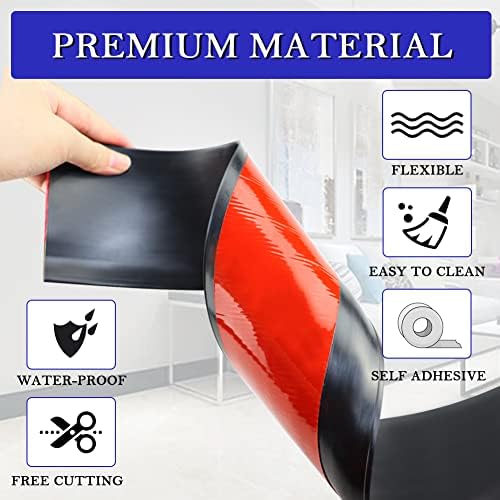 LSGCQ Vinyl Baseboard Molding Trim 4 Inch Self-Adhesive Vinyl Wall Base