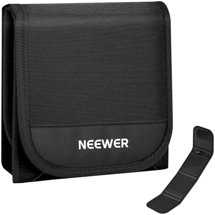 NEEWER 67mm Filter Case, Trifold Foldable Splash Resistant Protective Carry Pouch Storage Bag Accessories, Holds Up to Three 67mm Round Camera Lens Filters, PB14