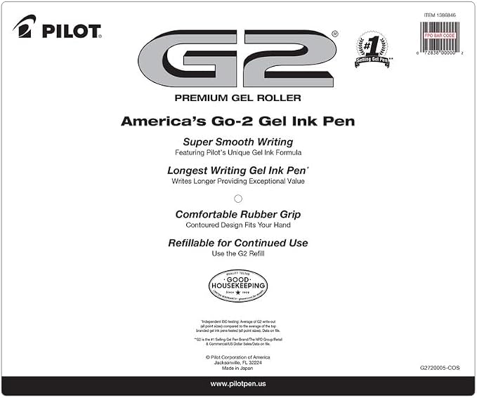 PILOT Pen G2 Assorted Premium Gel Ink Pens, 0.7mm, 20 Count Pens