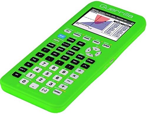 Guerrilla Silicone Case for Texas Instruments TI-84 Plus CE Color Edition Graphing Calculator With Screen protector and Graphing Ruler, Green