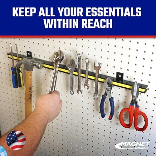 Master Magnetics 24" Magnetic Bar Tool Organizer - Easy to Install Magnet Storage Holder for House, Garage, Shed, or Job Site - Black Powder Coat