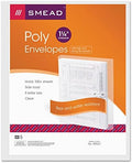 Smead Poly Envelope, 1 1/4 Inch Expansion, String-Tie Closure, Side Load, Letter Size, Clear, 5 per Pack (89521)