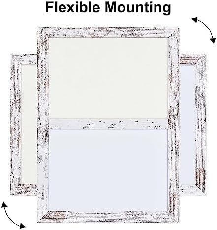 Bulletin Board Whiteboard White Felt Board Combo for Office School Kitchen Bedroom, White Wood Frame,10.2"*14.2",Whiteboard+WH-2636WH