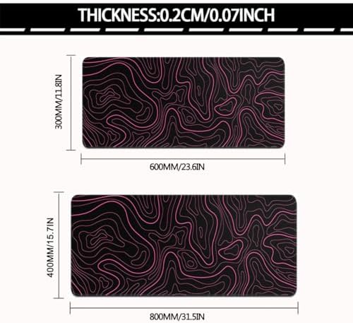 Rcege Large Gaming Mouse Pad Extended Desk Mat with Non Slip Stitched Edge