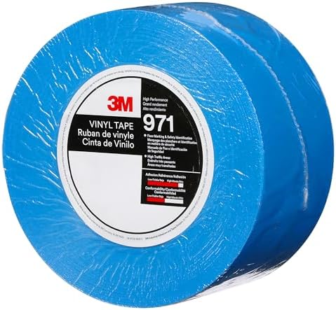 3M Durable Floor Marking Tape 971, Blue, 3 in x 36 yd, 17 mil, 1 Roll