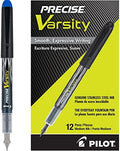 PILOT Precise Varsity Pre-Filled Fountain Pens, 1.0mm, Blue Ink, 12-Pack