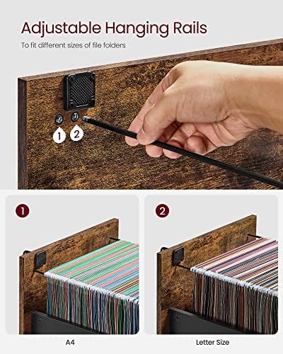 VASAGLE 3 Drawer File Cabinet with Locks, for A4, Letter Sized Documents