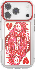 PopSockets iPhone 17 Pro Phone Case with MagSafe- Heart Queen | Magnetic, Wireless Charging, Camera & Drop Protection, Heart, Valentines, Red, Textured