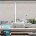 SmartWings Motorized Smart Roller Shades, 100% Blackout Essential Cream