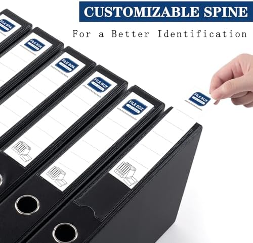 Storage File Boxes, 6 Pack Foldable File Boxes, 50mm Spine, Black