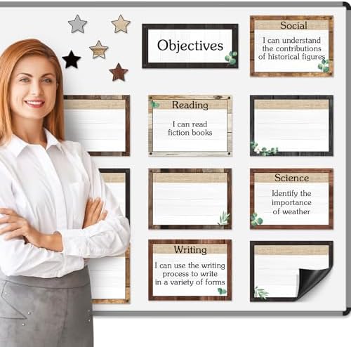 16 Pcs Magnetic Write Wipe Organization Chart, Farmhouse