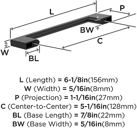 Amerock 10 Pack 5-1/16" Cityscape Matte Black Drawer Pull