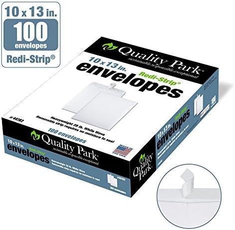 Quality Park 10 x 13 Catalog Envelopes, 100 Pack, Catalog-Style with Self Seal Closure, Heavyweight 28 lb Paper, Self Sealing Envelopes for Mailing, Filing and Organizing, White