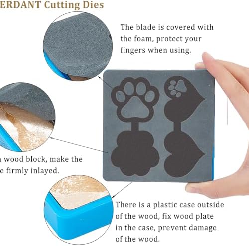 SUPERDANT Paw Print of Love Pendant Leather Die Keychain Decor Wooden Die Cutter Leathers Cutting Dies DIY Art Crafts Leathers Dies Cutter for Men Women Leather Making for Handmade Lover Gifts