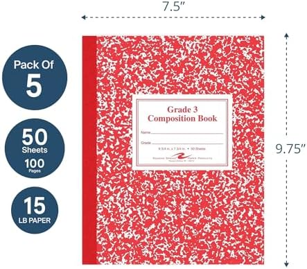 Roaring Spring Grade 1 Composition Book, 9 3/4 in X 7 3/4 in, 50 sheets, 5PK