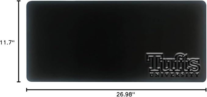 Tufts University Alumni Desk Mat, Durable Office Supplies, Non-Slip Base, Responsive Desk Pad with Smooth Surface, Black