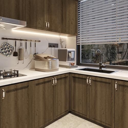 Abyssaly Wood Contact Paper, Walnut Wood Peel and Stick Wallpaper for Cabinets, Self Adhesive Waterproof Wood Grain Wall Paper Easy to Clean for Furniture Countertops Drawer Shelf Liner 15.7" x 275"