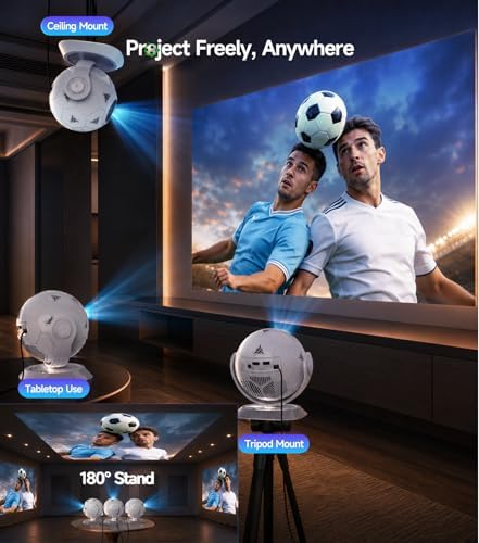 Magcubic 2026 Football-Themed Mini Projector, 4K Support Android 14 HY300F