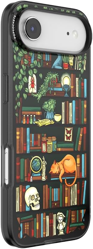 PopSockets iPhone 17 Air Phone Case with MagSafe- Storied Shelves | Magnetic, Wireless Charging, Camera & Drop Protection, Bookish, Phone, Women