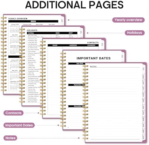 Taja Planner 2026-2027, 8.5" x 11" Calendar Planner, Jul 2026-Jun 2027 | Letter Hardcover Weekly & Monthly Academic Year Planner, Large Planning Agenda With Tabs, School & Office Supplies, Purple